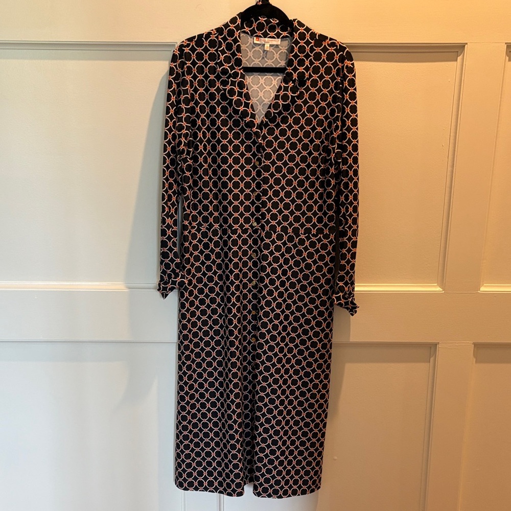 Jude Connally Black patterned midi dress